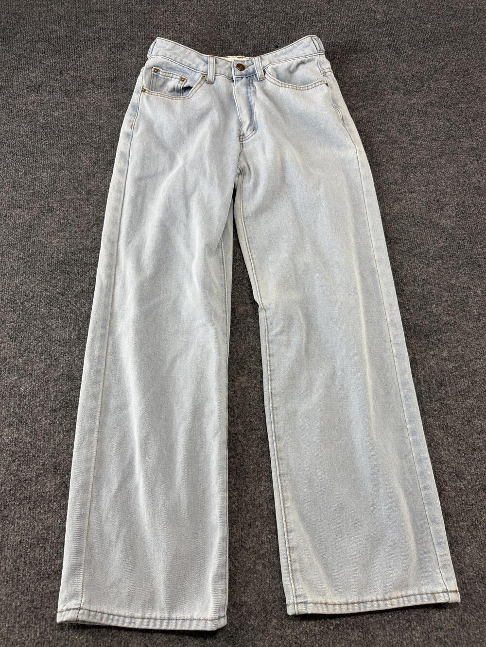 Target Jeans Womens XS Light Wash Blue Wide Leg Relaxed 27 Inseam Denim Pants